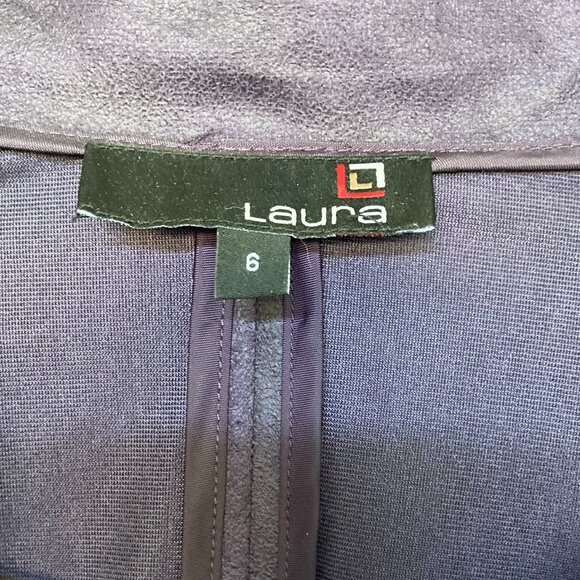 Purple Ruffle Blouse with Shoulder Pads - Picture 2 of 5